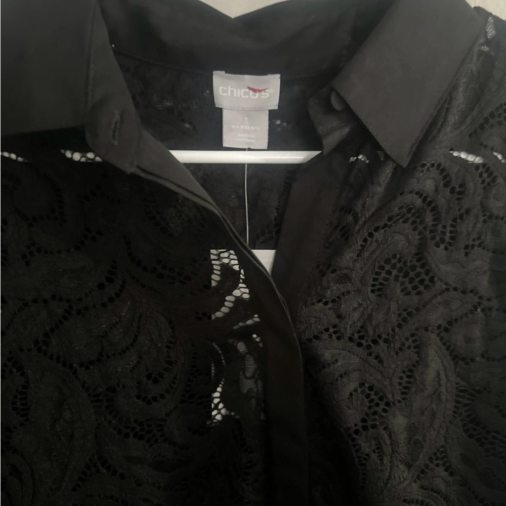 Chico's Elegant Black Lace Blazer